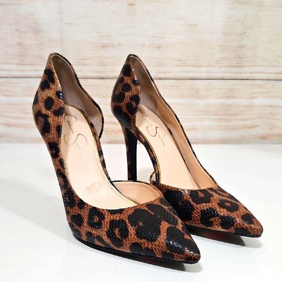 Jessica Simpson Claudette D' Orsay Brown Leopard Heels - Picture 1 of 9